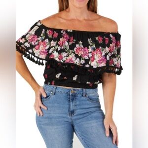 RAGA Flower Print Tube Top SZ XS